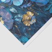 Blue Floral Collage Decoupage Seidenpapier (Ausschnitt)