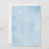 Blue Floral Coquette Bow seine Boy Baby Dusche Einladung (Rückseite)