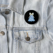 Blue Floral Coquette Bow Weihnachtsbaum Chinoiseri Button (Beispiel)