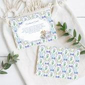 Blue Floral Coquette Tee Party Brautparty Begleitkarte