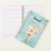 Blue Floral Cross Journal Notizblock (Innen)