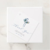 Blue Floral Cross Vielen Dank Geschenkanhänger (Beispiel)
