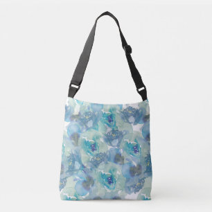 Blue Floral Crossbody Bag Tragetaschen Mit Langen Trägern