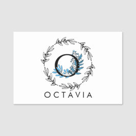 Blue Floral Custom Monogram - Letter O Namensschild