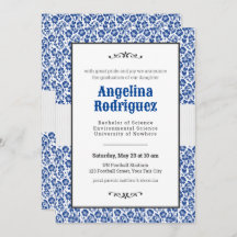 Blue Floral Damask Foto Abschluss