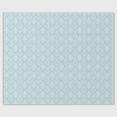 Blue Floral Damask Geschenkpapier (Flach)