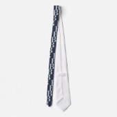 Blue Floral Damask Print B Monogramm Initialen Krawatte (Rückseite)
