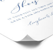 Blue Floral Dancing Shoes für Hochzeitsgäste Unter Poster (Ecke)