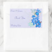 Blue Floral Deko WeddingVielen Dank Rechteckiger Aufkleber (Tasche)