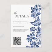 Blue floral delftware the details floral wedding begleitkarte (Vorderseite)