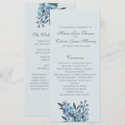 Blue Floral Delphinium Programm (Vorne/Hinten)