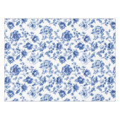 Blue Floral Delsoftware Vintager Stil botanisch Tischdecke (Vorderseite (Horizontal))