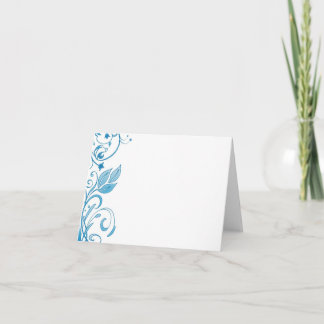 Blue Floral Design Add Your Text Note Card Karte
