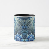 Blue Floral Design Coffee Tasse (Zentrum)