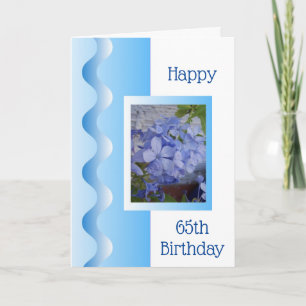 Blue Floral Design Personalisiert 65. Geburtstag Karte