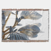 Blue Floral Design Plant Decke (Vorderseite)