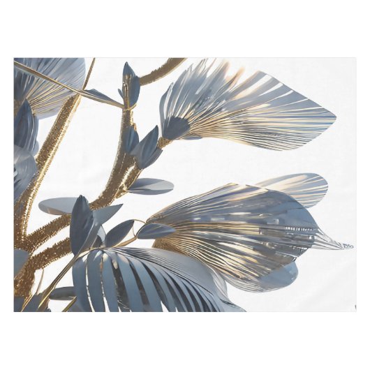 Blue Floral Design Plant Tischdecke (Vorderseite (Horizontal))