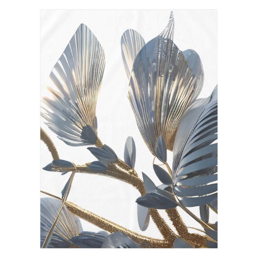 Blue Floral Design Plant Tischdecke (Vorderseite)