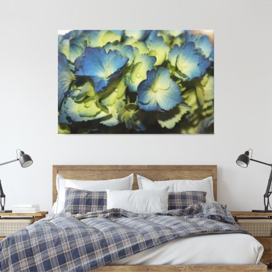 Blue Floral Designer Leinwand (Insitu (Schlafzimmer))