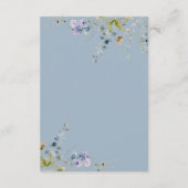 Blue Floral Details Umschließungskarte Begleitkarte (Rückseite)