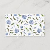 Blue Floral Diaper Raffel Ticket Begleitkarte (Rückseite)