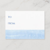 Blue Floral Display Baby Dusche Visitenkarte (Rückseite)