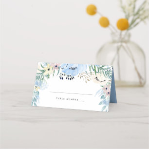 Blue Floral DIY Wedding Platzkarte