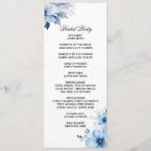 Blue Floral double side program card  Programm (Rückseite)