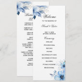Blue Floral double side program card  Programm (Vorne/Hinten)
