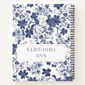 Blue Floral Double Sided Thoughts Journal Notizblock (Rückseite)