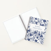Blue Floral Double Sided Thoughts Journal Notizblock (Innenseite)