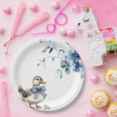 Blue Floral Duck Pappteller (Party)