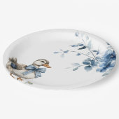 Blue Floral Duck Pappteller (Schrägansicht)