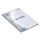 Blue Floral Elegance Spiral Foto Notebook Notizblock (Rechte Seite)