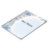 Blue Floral Elegance Spiral Foto Notebook Notizblock (Linke Seite)