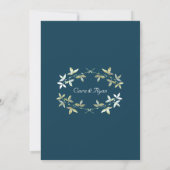 Blue Floral Elegant Einfaches Chic Stilvolle Hochz Save The Date (Rückseite)