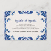 Blue Floral Elegant Fiesta Spanish Wedding Begleitkarte (Vorderseite)
