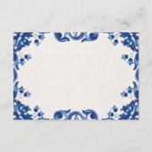 Blue Floral Elegant Fiesta Spanish Wedding Begleitkarte (Rückseite)