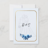 Blue Floral Elegant Rusitc Wedding Save the Date (Rückseite)