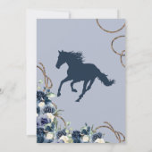 Blue Floral & Elegant Wappen Cowgirl Ranch Sweet 1 Einladung (Rückseite)