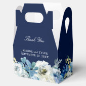 Blue Floral Elegant Winter Wedding Favor Box Geschenkschachtel (Geöffnet)