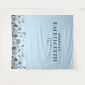 Blue Floral Elegante Bachelorette Hintergrund Wandteppich (Vorderseite (Horizontal))