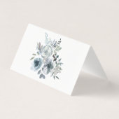 Blue Floral Elegante Hochzeitsnacht Platzkarten (Rückseite)
