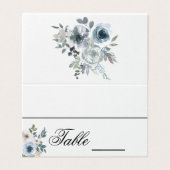Blue Floral Elegante Hochzeitsnacht Platzkarten (Außenseite Aufgefaltet)