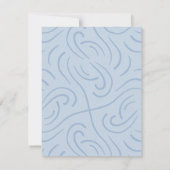 Blue Floral Elegante Tischnummer Cards (Rückseite)