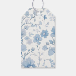 Blue Floral Elegante Whimsical Garden Party Geschenkanhänger