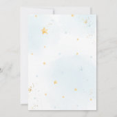 Blue Floral Elephant Baby Dusche Einladung (Rückseite)