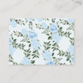 Blue Floral Elephant Peanut Buchanfrage Visitenkarte (Rückseite)