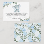 Blue Floral Elephant Peanut Buchanfrage Visitenkarte (Vorne/Hinten)