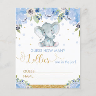 Blue Floral Elephant schätzt, wie viele Lollen spi